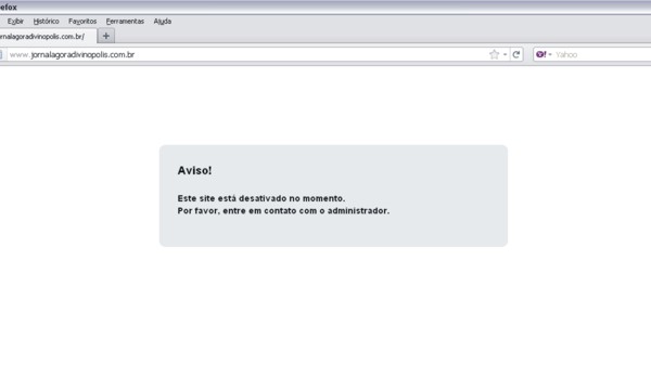 Hackers atacam novamente invadem endereços eletrônicos e tiram site de Divinópolis do ar – Desta vez foi um “determinado” jornal impresso jornal agora 2